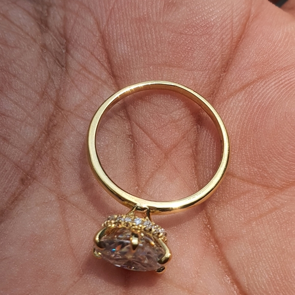 3 Ct-9.5mm Round Moissanite Engagement Ring - Picture 7 of 9